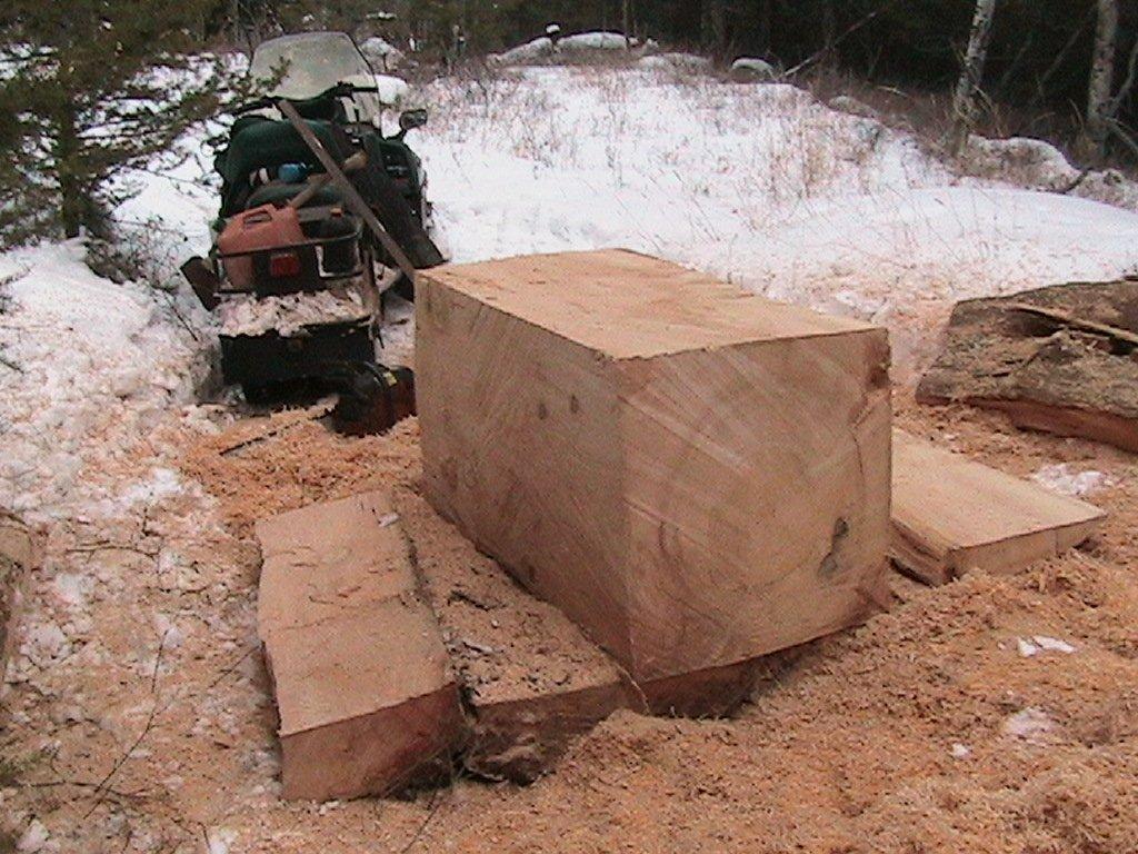 Block of wood that is going to be carved into a sculpture